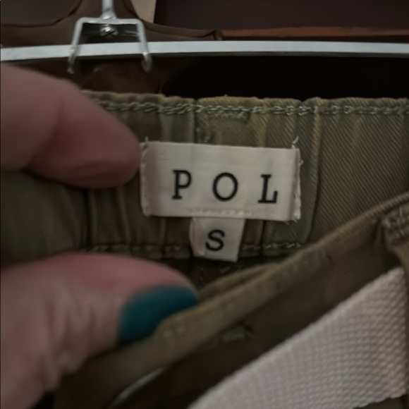 POL Olive Green Cropped Pants with Colorful Accents - Picture 2 of 10